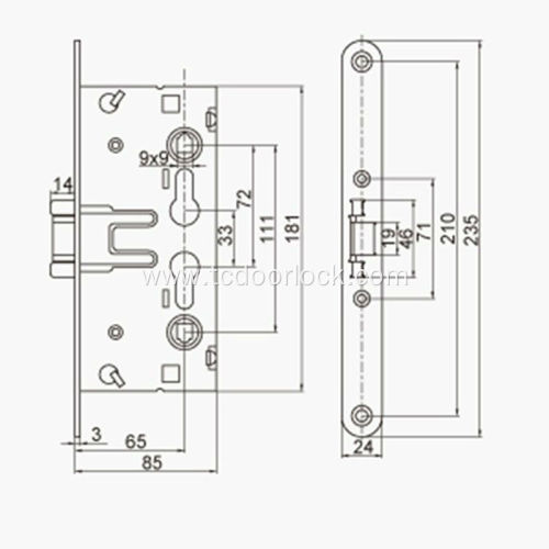 Fire resistant door handle and lock 1739